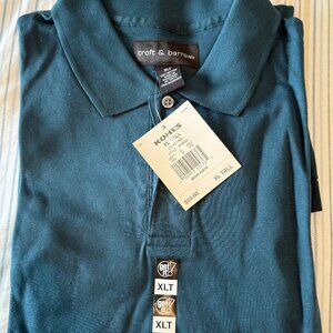 Men's XLT Croft & Barrow Short Sleeve Polo Shirt NWT Teal